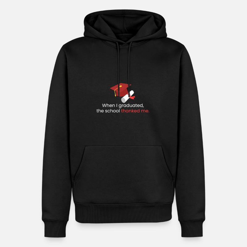 Als ich meinen Abschluss machte - Männer Premium Bio Hoodie - Schwarz