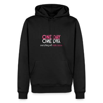 Tout aura un sens! - Sweat à capuche Premium bio Homme - noir - Devant - Nico (187cm)