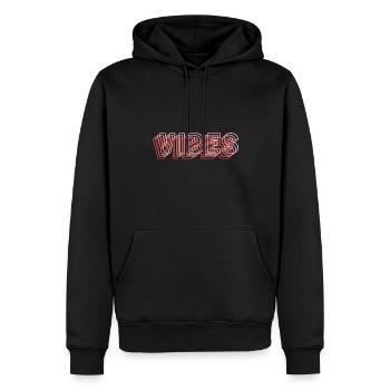 Vibes abstract red - Men’s Premium Organic Hoodie - black - Front - Nico (187cm)