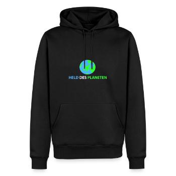 Held des Planeten - Männer Premium Bio Hoodie - Schwarz - Vorne - Nico (187cm)