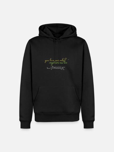 love animals? also vegetarians - Men’s Premium Organic Hoodie - black