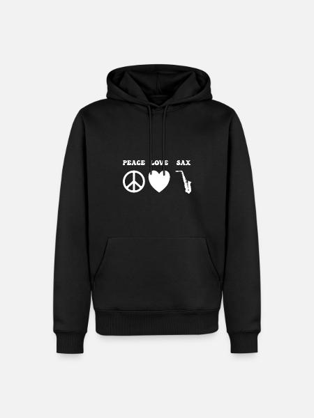 Love Saxophone - Men’s Premium Organic Hoodie - black