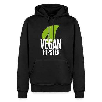végétalien Hipster - Sweat à capuche Premium bio Homme - noir - Devant - Nico (187cm)