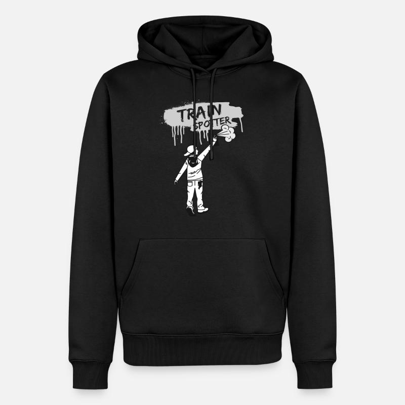 Graffiti Train Spotter - Männer Premium Bio Hoodie - Schwarz
