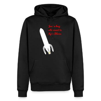 Mars Traveler - Sweat à capuche Premium bio Homme - noir - Devant - Nico (187cm)