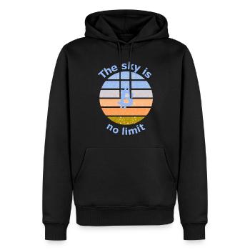 Das Coin Projekt - Männer Premium Bio Hoodie - Schwarz - Vorne - Nico (187cm)