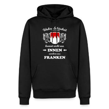 Die Schönheit aus Franken - Männer Premium Bio Hoodie - Schwarz - Vorne - Nico (187cm)