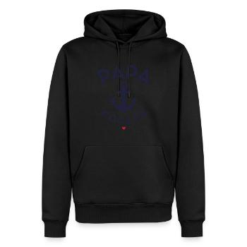 PAPA OCOPUS Anker - Männer Premium Bio Hoodie - Schwarz - Vorne - Nico (187cm)