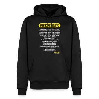 AD - das Vater Unser für alle Bier Fans - hier ist - Männer Premium Bio Hoodie - Schwarz - Vorne - Nico (187cm)