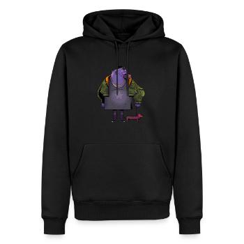 Dude 1 - Men’s Premium Organic Hoodie - black - Front - Nico (187cm)