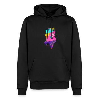 Verschwitzte Dame - Männer Premium Bio Hoodie - Schwarz - Vorne - Nico (187cm)