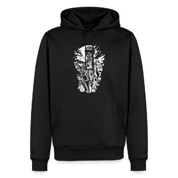 Zombie Soldier - Männer Premium Bio Hoodie - Schwarz - Vorne - Nico (187cm)