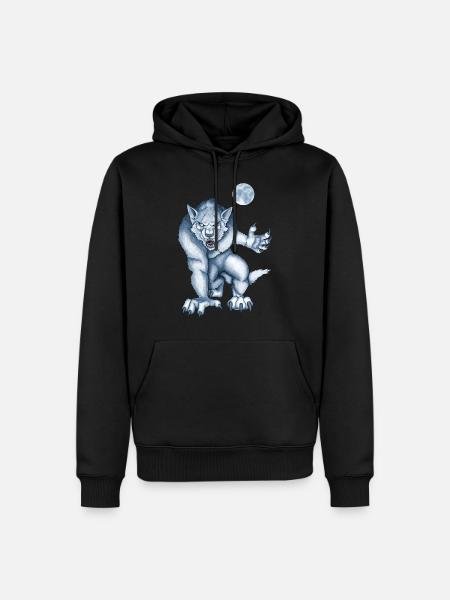 Night Moon Werewolf Curse - Men’s Premium Organic Hoodie - black