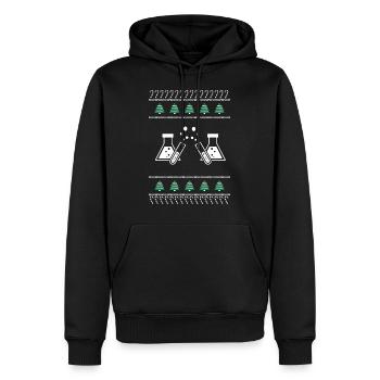 Chimie de Noël - Sweat à capuche Premium bio Homme - noir - Devant - Nico (187cm)