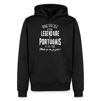 Nicht einfach Portugiesisch zu sein legendärer - Männer Premium Bio Hoodie - Schwarz - Vorne - Nico (187cm)