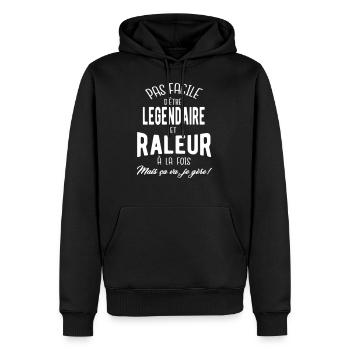 Not easy to be legendary and wicked - Men’s Premium Organic Hoodie - black - Front - Nico (187cm)