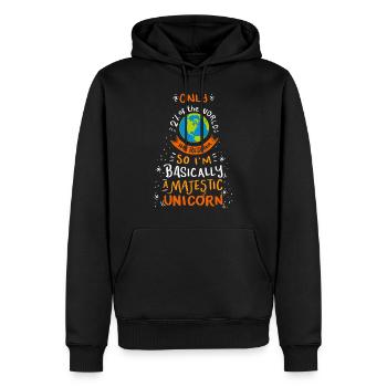 Je suis fondamentalement un cadeau majestueux de licorne - Sweat à capuche Premium bio Homme - noir - Devant - Nico (187cm)
