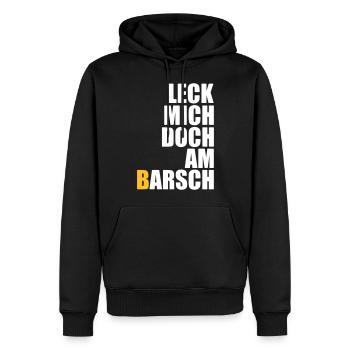 Lick me at the perch - anglers - fishing - fish - Men’s Premium Organic Hoodie - black - Front - Nico (187cm)