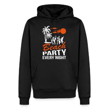 Soirée sur la plage - Sweat à capuche Premium bio Homme - noir - Devant - Nico (187cm)