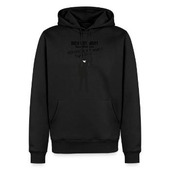 God is dead signed Nietzsche, Nietzsche is dead - Men’s Premium Organic Hoodie - black - Front - Nico (187cm)
