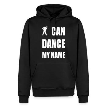 je peux danser mon nom - Sweat à capuche Premium bio Homme - noir - Devant - Nico (187cm)