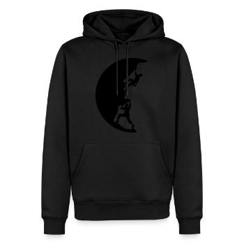 cercle nuit lune soleil soir équipe couple 2 amis l - Sweat à capuche Premium bio Homme - noir - Devant - Nico (187cm)