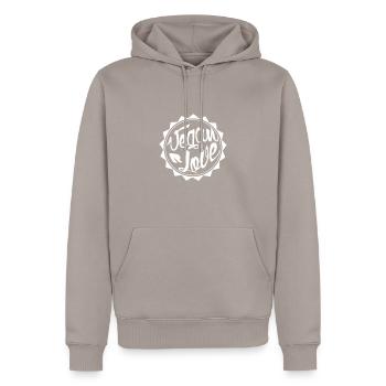 VEGAN - Sweat à capuche Premium bio Homme - taupe - Devant - Nico (187cm)