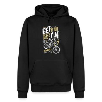 Downhill Bike - Männer Premium Bio Hoodie - Schwarz - Vorne - Nico (187cm)