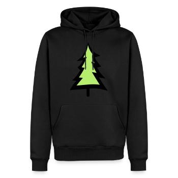 christmas tree christmas tree text design logo fir s - Men’s Premium Organic Hoodie - black - Front - Nico (187cm)