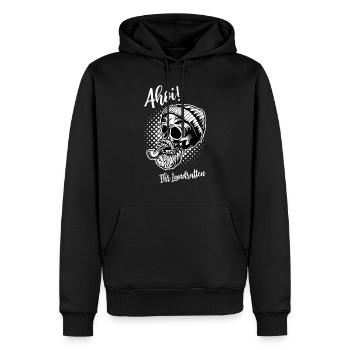 Ahoy ton marin Landlubber Nord Allemand Moin - Sweat à capuche Premium bio Homme - noir - Devant - Nico (187cm)