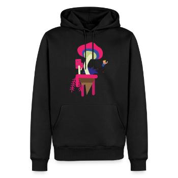 Pilzinsel - Männer Premium Bio Hoodie - Schwarz - Vorne - Nico (187cm)