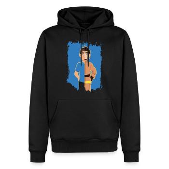 Héros de la vie quotidienne | Héros héros sauveteur - Sweat à capuche Premium bio Homme - noir - Devant - Nico (187cm)
