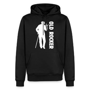 Old Rocker! Alt-Rocker, Rock 'n' Roll, (weiß) - Männer Premium Bio Hoodie - Schwarz - Vorne - Nico (187cm)