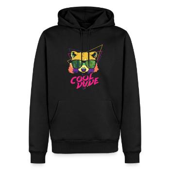 Cooler Typ - Männer Premium Bio Hoodie - Schwarz - Vorne - Nico (187cm)
