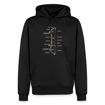 Anatomie d'un arc | Composé de tir à l'arc Arrow - Sweat à capuche Premium bio Homme - noir - Devant - Nico (187cm)