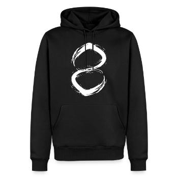 zahl 8 nummer acht Vektor weiß - Sweat à capuche Premium bio Homme - noir - Devant - Nico (187cm)
