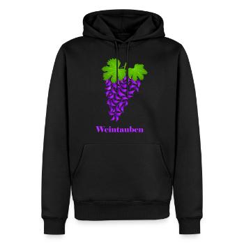 rote Weintauben, Weintrauben, Tauben, Taube - Männer Premium Bio Hoodie - Schwarz - Vorne - Nico (187cm)