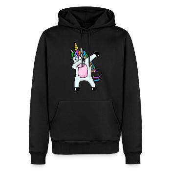 Dabbing Unicorn Dab dabbendes Licorne - Sweat à capuche Premium bio Homme - noir - Devant - Nico (187cm)