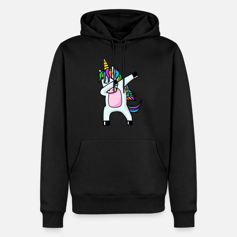 Dabbing Unicorn Dab dabbendes Licorne - Sweat à capuche Premium bio Homme - noir