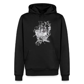 Poster 1 - Sweat à capuche Premium bio Homme - noir - Devant - Nico (187cm)