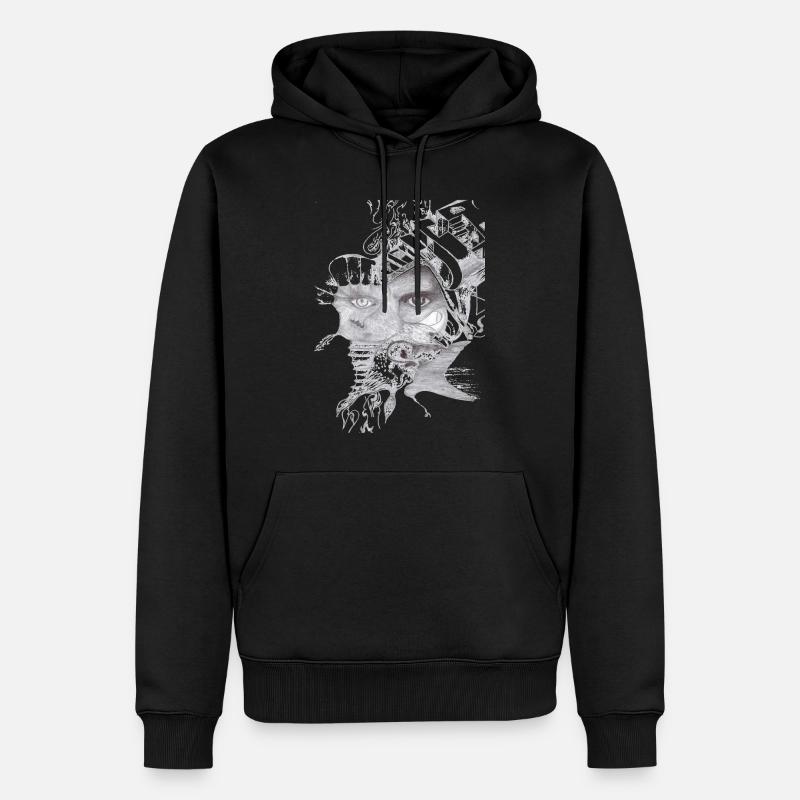 Poster 1 - Männer Premium Bio Hoodie - Schwarz