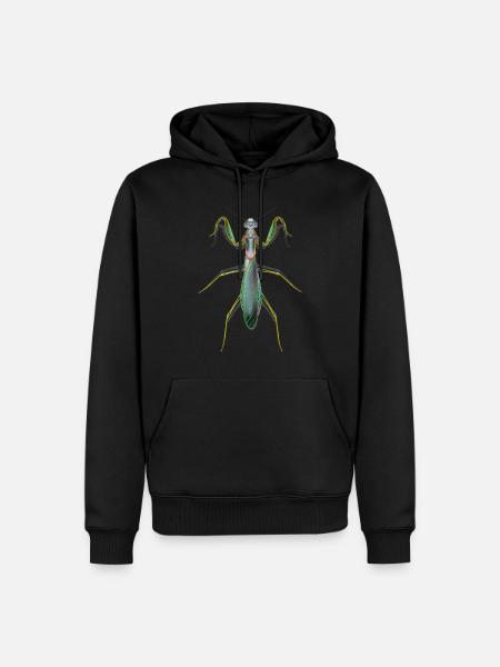 Green Neon Praying Mantis - Men’s Premium Organic Hoodie - black