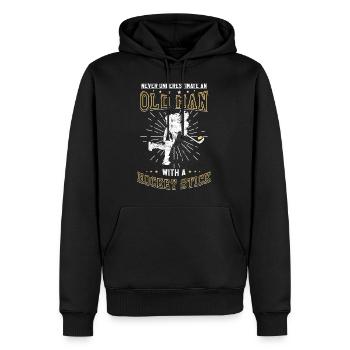 Hockey Vater Opa Vatertag Geschenk Sport Eissport - Männer Premium Bio Hoodie - Schwarz - Vorne - Nico (187cm)