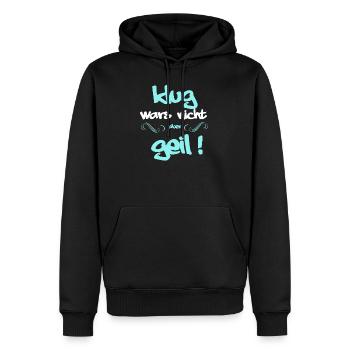 cadeau cool intelligent cool cool - Sweat à capuche Premium bio Homme - noir - Devant - Nico (187cm)