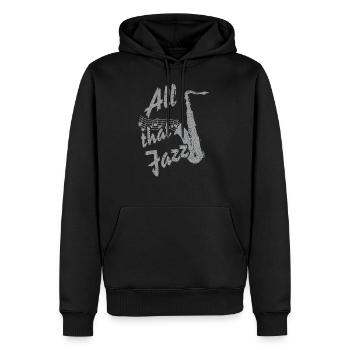 All That Jazz - Saxofon distressed - Männer Premium Bio Hoodie - Schwarz - Vorne - Nico (187cm)