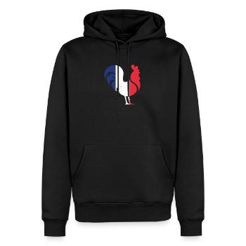 Frankreich France Hahn Nationalfarben Geschenk - Männer Premium Bio Hoodie - Schwarz - Vorne - Nico (187cm)