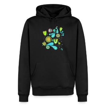 motif de fleurs - Sweat à capuche Premium bio Homme - noir - Devant - Nico (187cm)