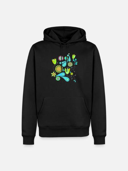 flower pattern - Men’s Premium Organic Hoodie - black