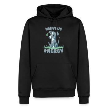 Greyhound à énergie nerveuse - Sweat à capuche Premium bio Homme - noir - Devant - Nico (187cm)