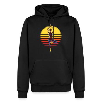 yoga - Men’s Premium Organic Hoodie - black - Front - Nico (187cm)